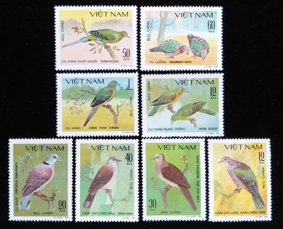 鳥類越南郵票1981年發行野鴿郵票（全套8張）全新特價