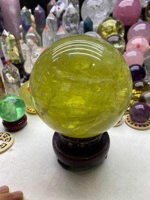 大顆黃水晶球 黃銅礦黃水晶球 水晶 擺件 原石【紫竹齋】4581