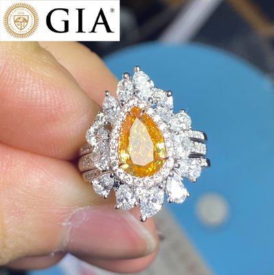 【台北周先生】天然Fancy Intense橘色鑽石 2.01克拉 Even SI2 18K金 戒墜兩用 送GIA證書