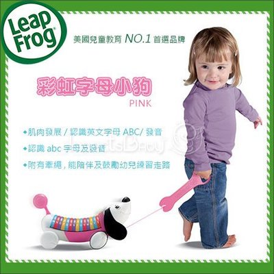 ✿蟲寶寶✿【美國 Leap Frog】 美國教育NO.1首選品牌 彩虹字母小狗 - 粉