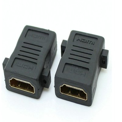 帶耳朵HDMI母對母頭 可固定牆插面板轉接頭 螺絲孔標準HDMI直通頭 A5.0308
