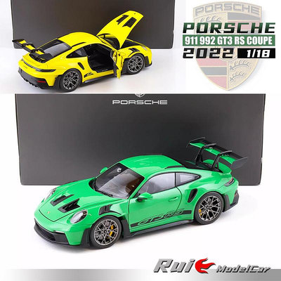 收藏模型車 車模型 預1:18德國保時捷原廠Porsche 911 992 GT3 RS Coupe汽車模型