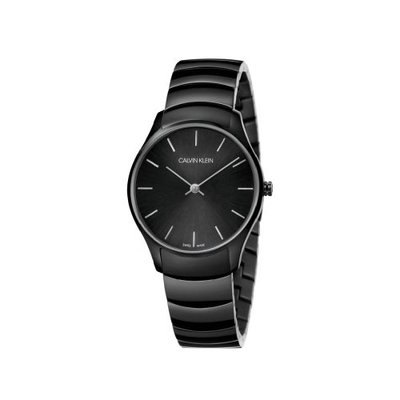 『中美鐘錶』可議價 Calvin Klein CK 女簡約黑鋼腕錶(K4D22441)