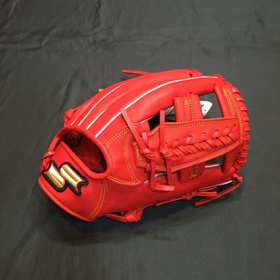 棒球世界SSK SPECIAL ORDER 訂製款棒壘球手套特價內野十字12吋大紅色金標