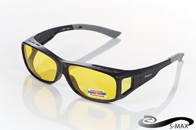【S-MAX專業代理】New 年度新款 舒適包覆 透氣導流孔設計 Polarized偏光運動包覆眼鏡(夜用黃偏光)