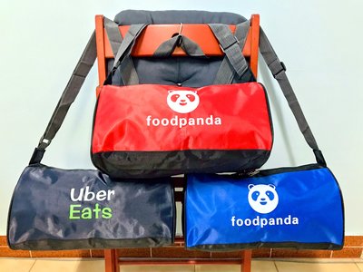 快速出貨 外送風 熊貓 foodpanda &amp; UberEats 35cm 防水帆布包 斜背包 單肩包