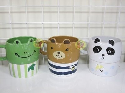 【JPGO日本購】 日本進口 造型馬克杯附點心碗-熊貓#864 青蛙#857 小熊#833