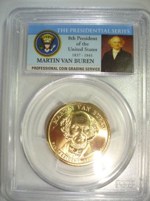 鑑定幣 美國2008-D年第8任總統紀念幣 1美元精製紀念限量版 PCGS  MS-65