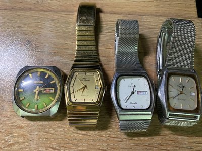『華山堂』早期收藏老錶 現況瑞士RICOH   古董機戒錶 4只 非勞力士 歐米茄
