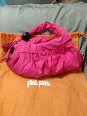 時尚二手屋FOLLI FOLLIE桃紅色肩背包專櫃品牌
