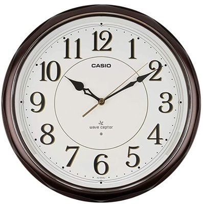 14522A 日本進口 好品質 正品 CASIO卡西歐 圓形簡約掛鐘電波鐘 牆鐘夜燈時鐘數字鐘錶送禮禮品家飾