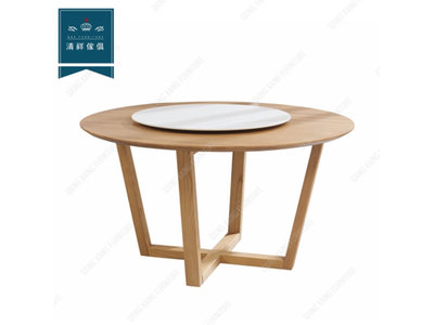 【新竹清祥傢俱】NRT-01RT14-北歐梣木圓餐桌(不含椅) 設計 岩板轉盤 餐廳 日系 多人