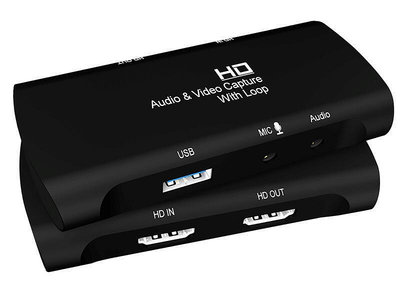 USB3.0母轉HDMI母視頻采集卡帶1路HDMI環出USB轉HDMI采集盒帶音頻