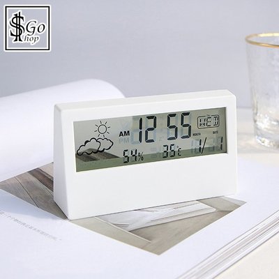 鬧鐘 電子鬧鐘 溫濕度計 溫度計 溼度計 貪睡鬧鐘 室內溫度計 天氣顯示器 電子鐘【Q246】shop go
