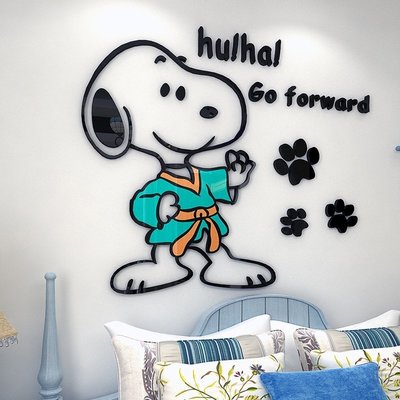 熱銷 史努比牆貼 3d立體壁貼 卡通狗狗 兒童房裝飾臥室貼紙亞克力牆貼