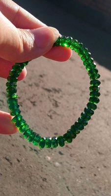 天然寶石級綠鉻透輝石手珠手鍊 鑽切面綠透輝手珠