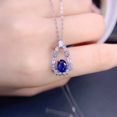 【藍寶石項鍊】天然藍寶石項鍊 1克拉 皇家藍 高淨度 優雅濃郁 玻璃體
