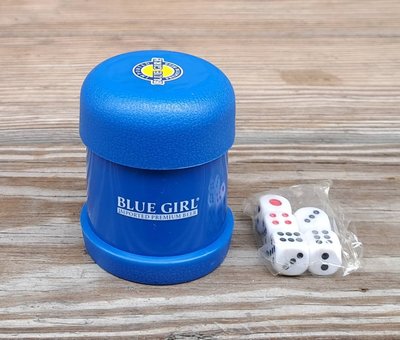 全新~BLUE GIRL 藍妹 迷你骰盅 (內附5顆骰子)