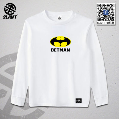 SLANT 翻玩蝙蝠俠BATMAN 長袖T恤 束口長袖 搞笑T恤 潮流T恤 幽默T恤 長袖棉T