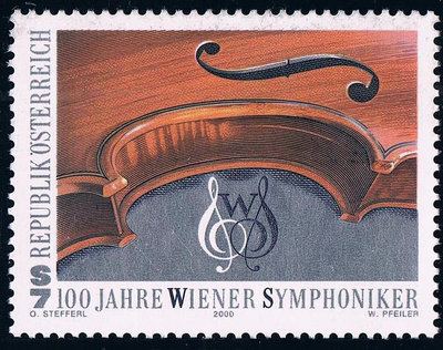 【二手】奧地利2000年維也納愛樂音樂團樂器小提琴郵票1枚全 郵票 信銷票 紀念票【微淵古董齋】-884
