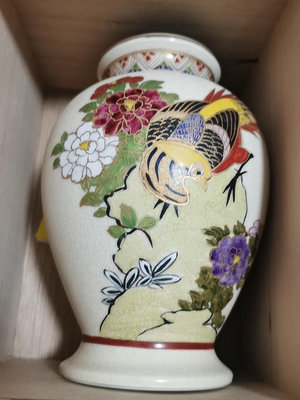 日本薩摩燒花瓶，龍峰薩摩