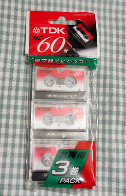 全新 迷你空白錄音帶 卡帶 TDK MC-60 3卷 microcassette