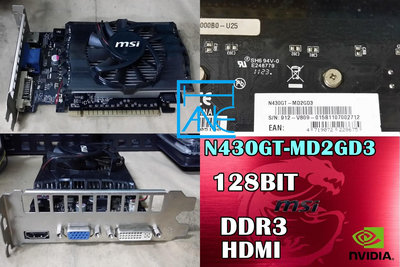 【 大胖電腦 】微星 MSI N430GT-MD2GD3 顯示卡/DDR3/128BIT/保固30天/直購價350元
