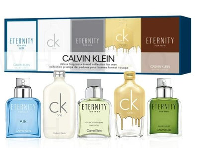 《小平頭香水店》Calvin Klein CK 男性淡香水10ML五入禮盒(CK ONE+永恆+GOLD+誘惑+永恆純淨