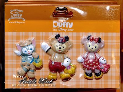 Ariel's Wish日本東京迪士尼萬聖節Duffy達菲熊雪莉玫Gelatoni半立體造型冰箱辦公室磁鐵三入組－絕版品