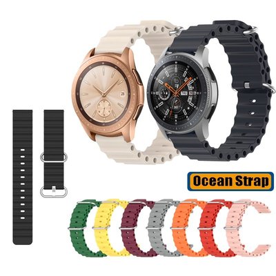 20/22mm 海洋矽膠錶帶 適用於三星Galaxy手錶 42mm 46mm/ Watch3 Watch4 Watch5