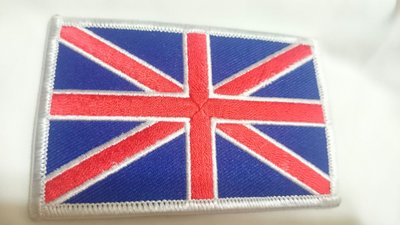 刺繡臂章-9x6公分英國國旗??（白邊）