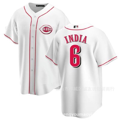 現貨球衣運動背心紅人 6 白色 球迷 棒球服球衣 MLB Reds India baseball Jersey