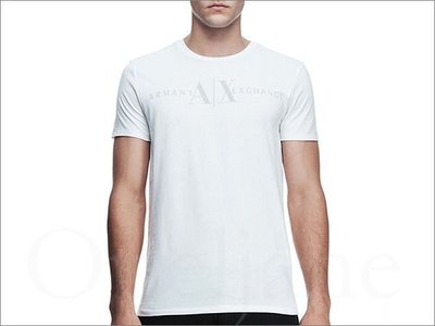 美國真品 Armani Exchange AX 阿曼尼白色A|X LOGO文字純棉短T潮T恤 免運費 XS M L號