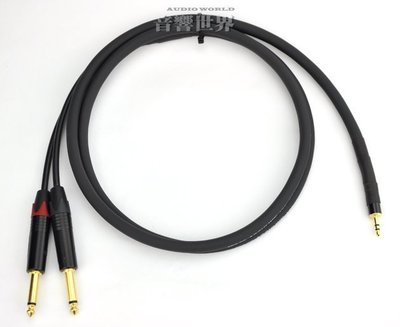 音響世界：Pro Co AC2兩軌線+ Neutrik 3.5mm立體直頭to 6.3mm單音 1.5米