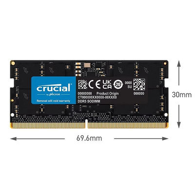 英睿達 32G 16G 8G DDR5 4800 5600 SODIMM 筆電電腦記憶體條