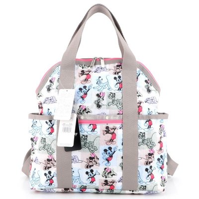 ╭＊全新現貨＊^.^LeSportsac x Disney 米奇郵票 2442 輕便防水休閒肩背手提旅行雙肩包 後背包書