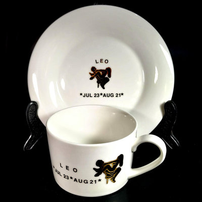 《NATE》早期【大同磁器 日本品牌AFace JAPAN LEO獅子座】星座咖啡杯盤組~性愛姿勢成人18禁馬克杯
