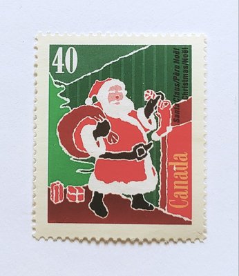# 1991年 加拿大聯邦郵票 40分 新票(無膠) 聖誕老人郵票 !