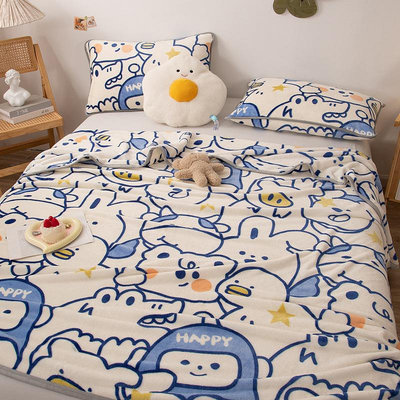 加厚珊瑚絨毛毯禮品 雙面法蘭絨冬季床單 毯子午睡毯空調蓋毯