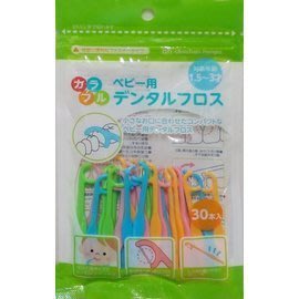 日本 Akachan 阿卡將 彩色嬰兒牙線棒 30支 1.5歲~3歲(新包裝)＊妮可寶貝＊