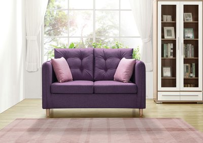 新和興家居-優朵雙人沙發/套房沙發/等候椅/營業用椅(紫色)0611-42238-3