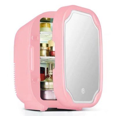 新款 迷你冰箱110v美妝鏡面車載家用冷藏小型冰箱禮品代發小冰箱*熱銷~特賣