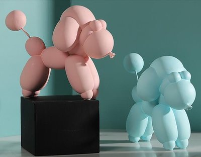 7253A 歐式 創意氣球狗造型擺件 藝術雕刻糖果色汽球小狗裝飾品拍照道具擺飾生日禮物