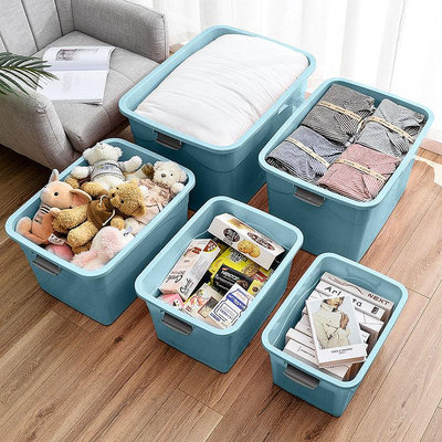 現貨 快速發貨特大號塑料收納箱衣服收納家用衣物整理箱子搬家加厚儲物盒子滑輪