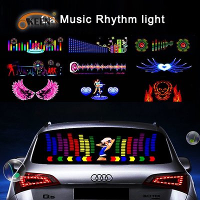 Mihaz汽車改裝車內裝飾燈后車窗聲控音樂節奏燈感應車載led氛圍燈