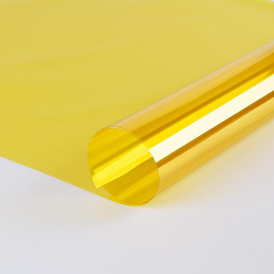6N黃色玻璃幕墻改色裝飾貼膜婚慶婚禮窗戶貼紙彩色玻璃紙透明透光