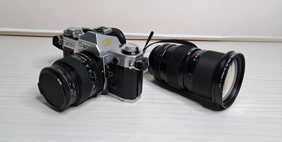二手~Canon AE-1 經典 膠卷底片相機~贈 佳能 FD 35-105mm  1:3.5 鏡頭