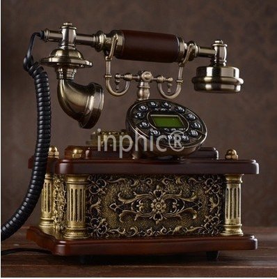 INPHIC-歐式電話機仿舊電話機復古電話機實木時尚家用座機