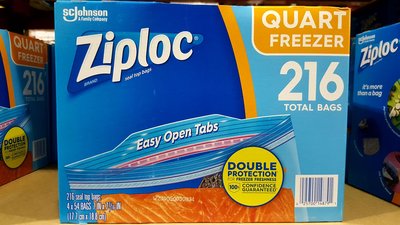 🎉現貨特價！Ziploc密保諾 雙層夾鏈冷凍保鮮袋-小216入(54入*4盒)-吉兒好市多COSTCO代購