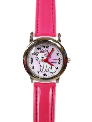 【卡漫迷】 瑪莉貓 皮革 手錶 站立 庫1 ㊣版 Marie 瑪麗貓 女錶 兒童錶 卡通錶 皮革錶 迪士尼 台灣製